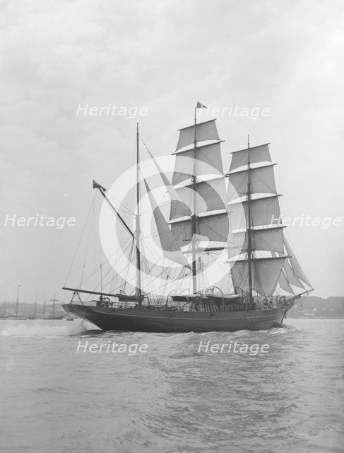The 135 ft barque sailing ship 'Modwena', 1911. Creator: Kirk & Sons of Cowes.