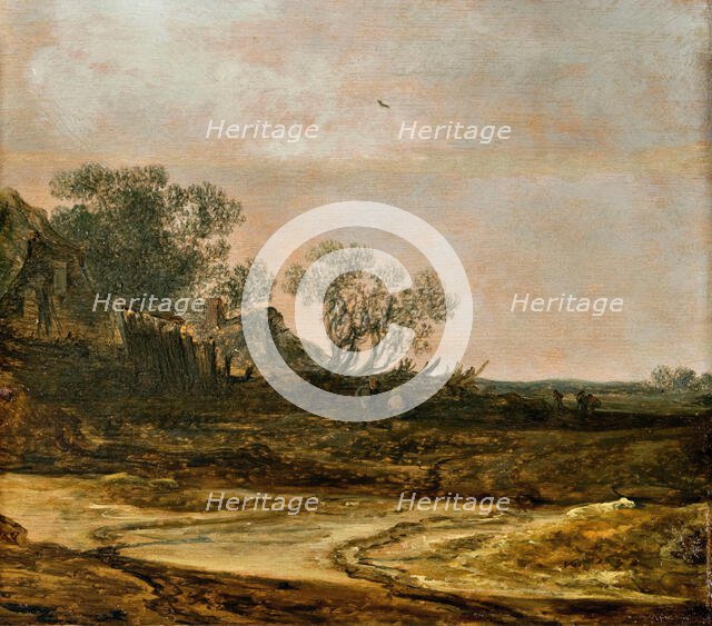 Dune Landscape with a Sandy Path and Farmhouses, 1632. Creator: Jan van Goyen.