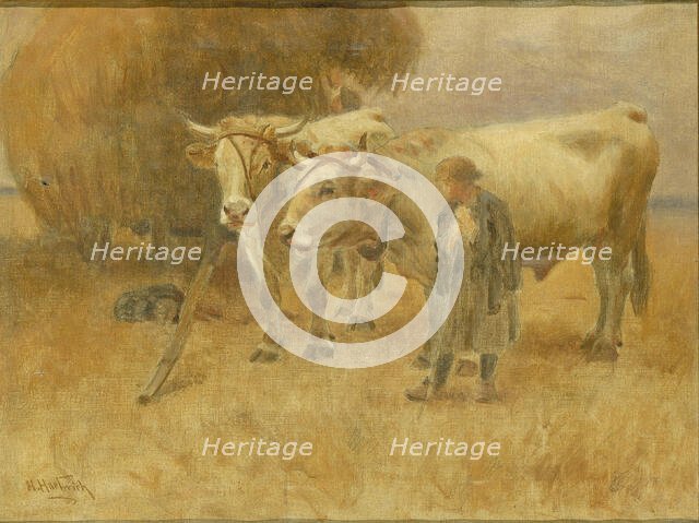 Sketch for The Harvesters, 1907. Creator: Herman Hartwich.