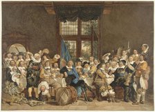 The shooters' meal in the Voetboogdoelen in Amsterdam in celebration of the conclusion..., 1779. Creator: Jacob Cats.