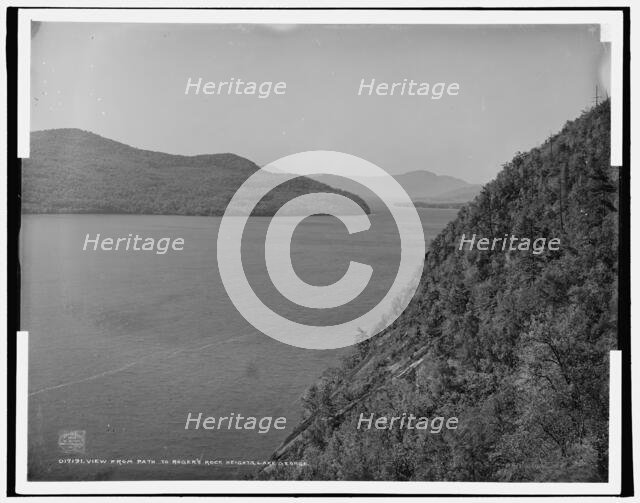 View from path to Rogers' Rock heights, Lake George, c1904. Creator: Unknown.