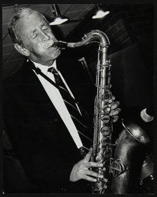 Tenor saxophonist Spike Robinson playing at The Fairway, Welwyn Garden City, Hertfordshire, 1992. Artist: Denis Williams