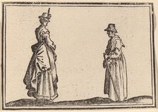 Two Women in Profile, 1621. Creator: Edouard Eckman.