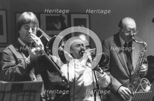 Shorty Rogers, Bill Watrous and Bob Cooper, Ronnie Scotts, Soho, London, c1982. Creator: Brian Foskett.