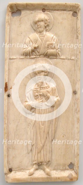 Right Wing of a Triptych with Saints Nicholas and Theodore, Byzantine, 11th century. Creator: Unknown.