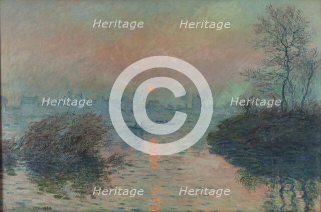 Soleil couchant sur la Seine à Lavacourt, effet d'hiver, 1880. Creator: Claude Monet.