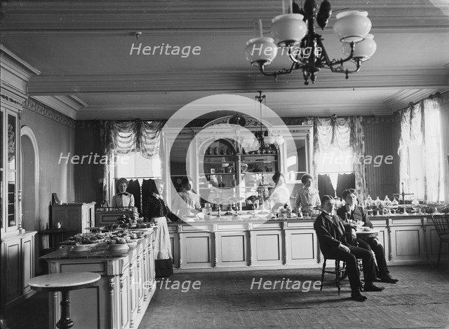 Interior of a cafe, Malmö, Sweden, c1910. Artist: Unknown