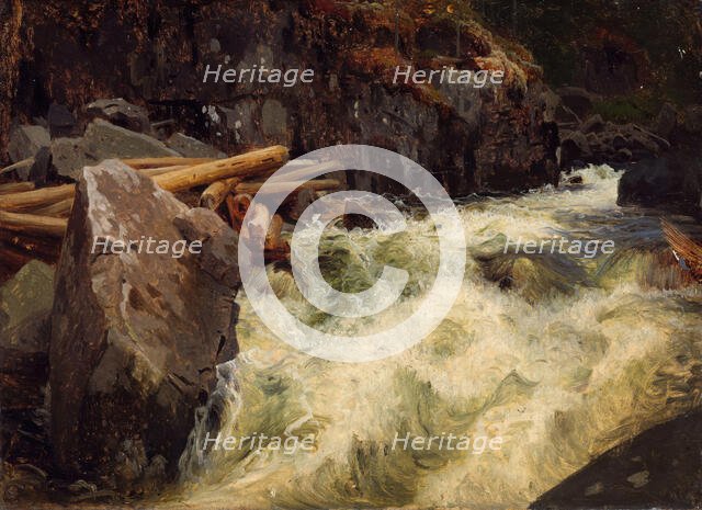Study of a Waterfall, probably 1851. Creator: Herman August Cappelen.