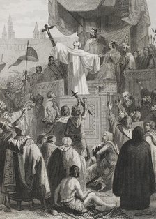 Crusade against the Moors, Spanish, Middle Ages, 1853. Creator: Antonio Roca Sallent.