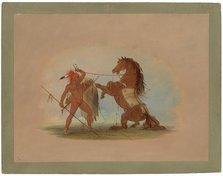 A Pawnee Warrior Sacrificing His Favorite Horse, 1861/1869. Creator: George Catlin.