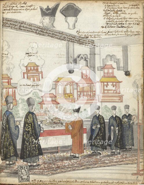 Chinese day of sacrifice in Batavia, 1779-1785. Creator: Jan Brandes.