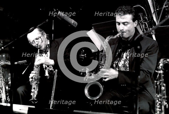 John Dankworth, Tim Garland, Ronnie Scott's, London.  Artist: Brian O'Connor