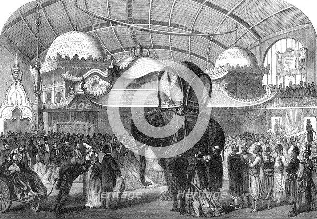 'Model of an elephant in the Siamese section of the Machine Gallery', 1867. Artist: Unknown