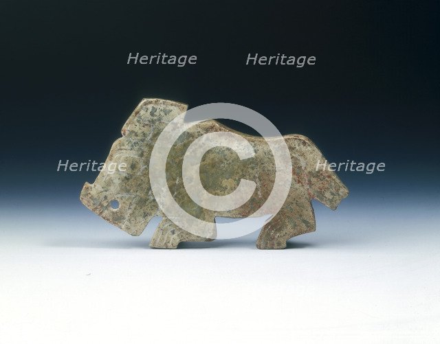 Jade tiger plaque, Shang dynasty, Anyang phase, China, c1400-1100 BC. Artist: Unknown