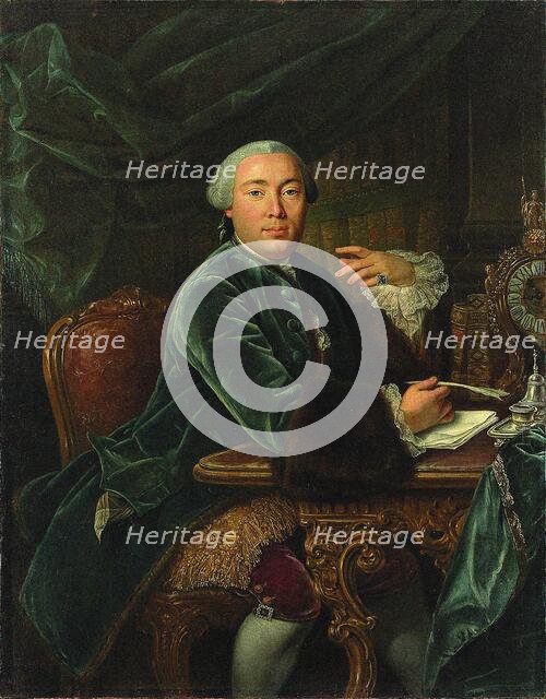 Portrait of Grigory Nikolayevich Teplov (1717-1779), Mid of the 18th cen. Creator: Lueders, David (1710-1759).