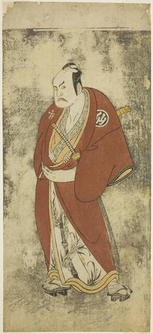 The Actor Nakamura Sukegoro II as Kaminari Shokuro in the Joruri "Gonin Otoko"..., c. 1768. Creator: Shunsho.