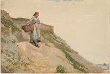 Girl Carrying a Basket, 1882. Creator: Winslow Homer.