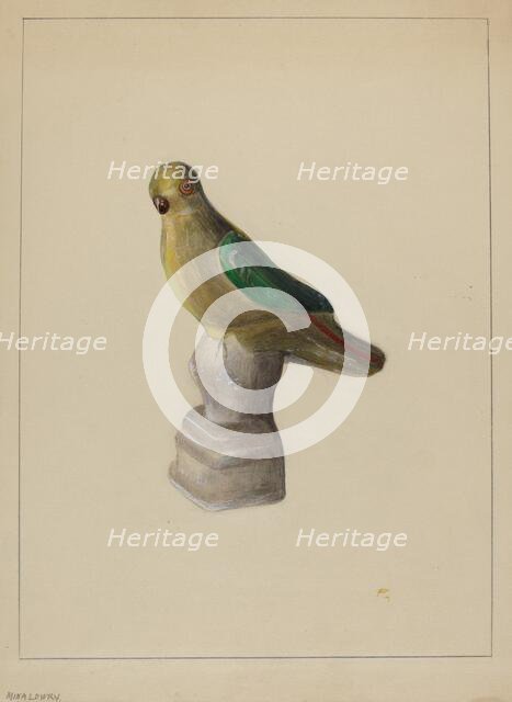 Chalkware Parrot, c. 1937. Creator: Mina Lowry.