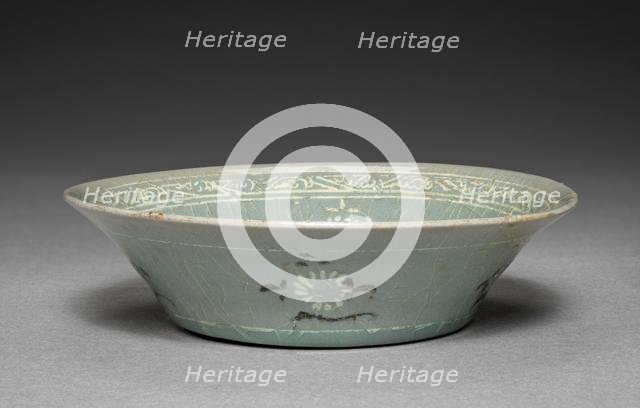 Dish with Inlaid Chrysanthemum Design, 1200s. Creator: Unknown.