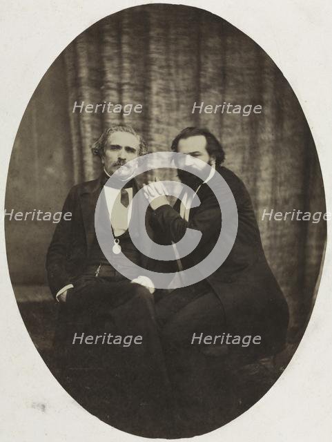 Portrait of the Actor Pierre Bocage and Friend, c. 1860. Creator: Eugène Colliau (French).