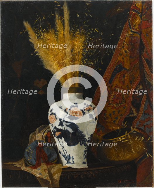 Flowers in a White Vase. Artist: Hamdi Bey, Osman (1842-1910)