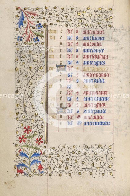 Calendar Page; Book of Hours, about 1415-1420. Creator: Unknown.