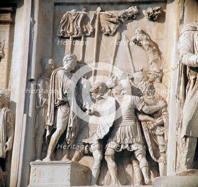 Detail from the arch of Constantine, 3rd century. Artist: Unknown