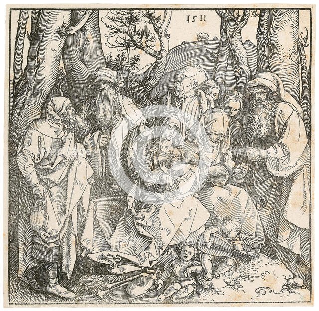 The Holy Family with Two Musician Angels, 1511. Creator: Dürer, Albrecht (1471-1528).