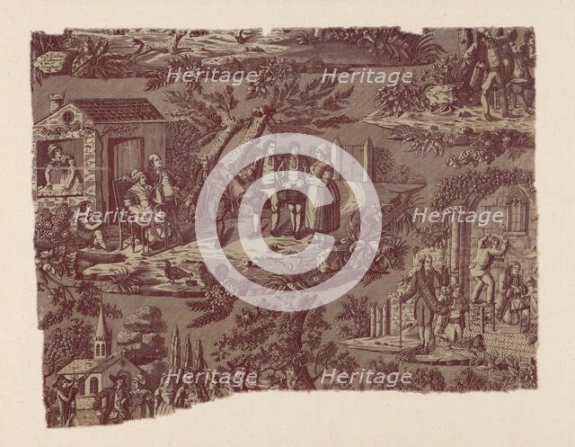 La Noce de Campagne (The Country Wedding) (Furnishing Fabric), France, c. 1820. Creator: Unknown.
