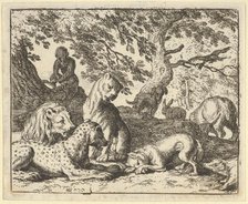 Renard Falsely Accuses His Father of Conspiring Against the Lion, 1650-75. Creator: Allart van Everdingen.