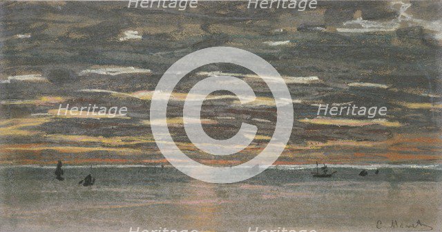 Sunset at Sea, 1865-1870. Artist: Claude Monet.