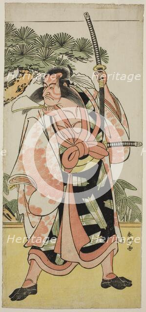 The Actor Ichikawa Danjuro V as Kajiwara Genta Kagesue in the Play Yuki Nazuna Saiwai..., c 1787. Creator: Katsukawa Shunko.