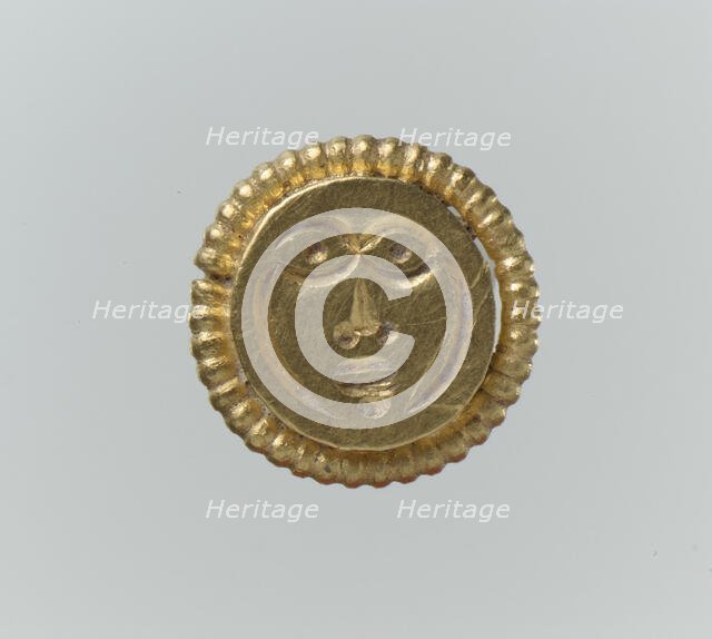 Gold Stud, possibly for a Horse Harness, Langobardic, ca. 600. Creator: Unknown.