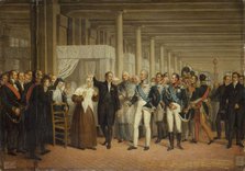 Guillaume Dupuytren (1777-1835), at the Hotel-Dieu, presenting Charles X with eye surgery, c1825. Creator: Unknown.