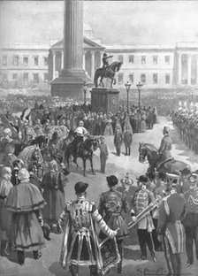 'The End of the Crimean War: The Proclamation of Peace at Charing Cross, April 1856', (1901).  Creator: Gennaro Amato.
