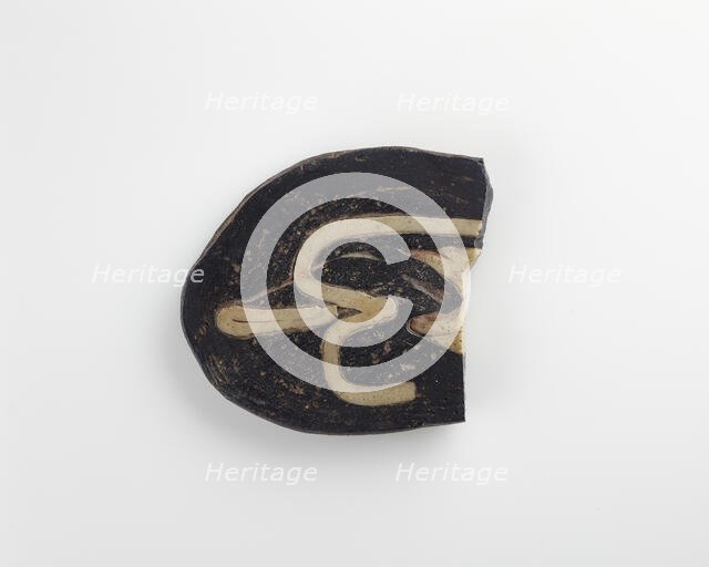 Fragment of an oval tablet for inlay, Possibly Late Period, (500-400 B.C.?). Creator: Unknown.