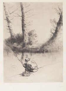 Angler (Le pêcheur à la ligne), 1877-1878. Creator: Alphonse Legros.