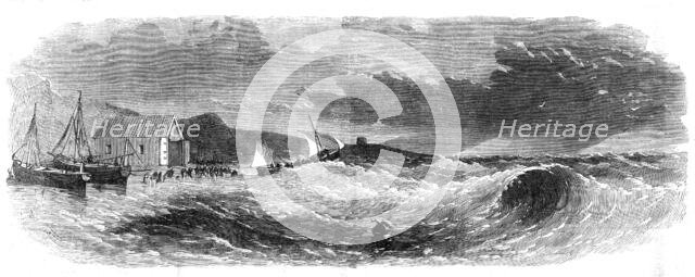 The Southwold Life-boat making for the rescue of a ship's crew on the outer shoal, 1862. Creator: Unknown.