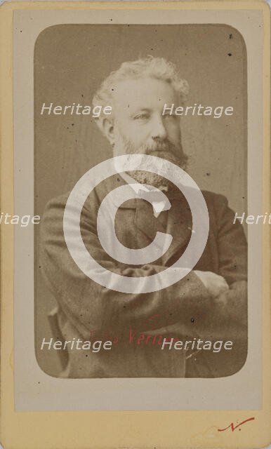 Portrait of Jules Verne (1828-1905), c. 1870. Creator: Photo studio Nadar.