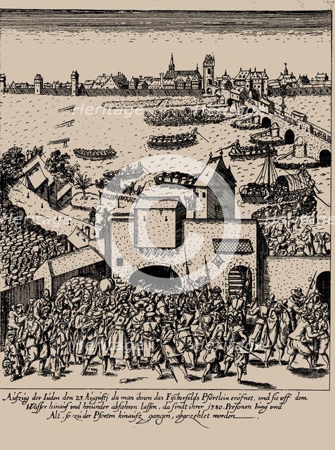 The Fettmilch Rising. Expulsion of the jews from Frankfurt on August 23, 1614, c. 1616-1617. Creator: Keller, Georg (1576-1640).