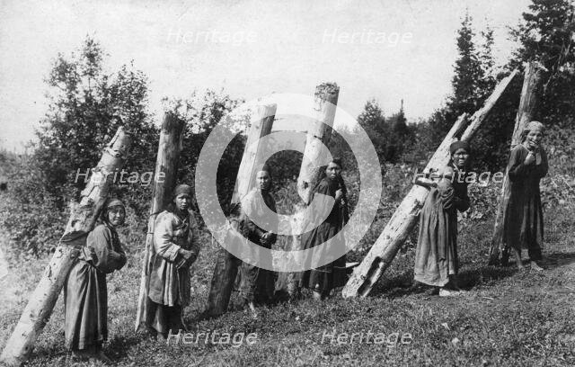 Old Woman Collecting Wood, 1913. Creator: GI Ivanov.