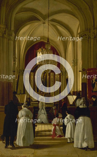 Leopoldine's first communion at Fourqueux, September 8, 1836, 1836. Creator: Auguste de Chatillon.