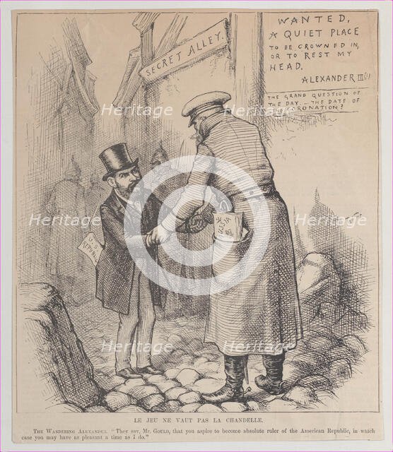 Le Jeu Ne Vaut Pas La Chandelle (The Game is Not Worth a Candle), 1881-83., 1881-83. Creator: Thomas Nast.
