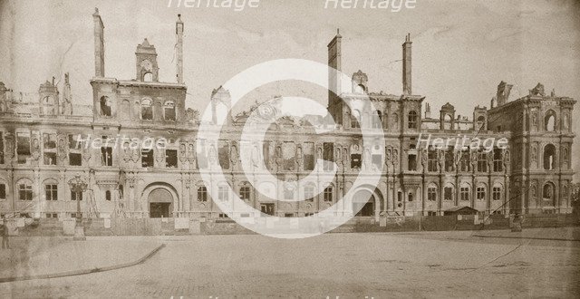 Ruins of the Hotel de Ville, Paris, May 1871. Artist: Unknown