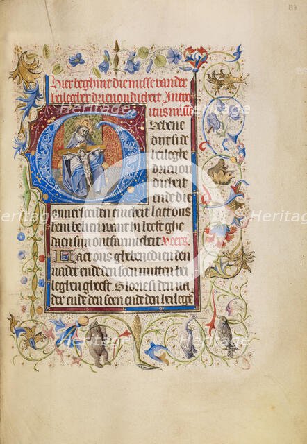 Initial G: The Throne of Grace; Book of Hours, after 1460. Creator: Unknown.