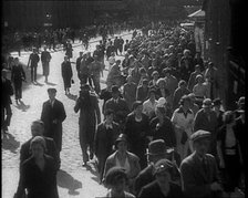 Large Crowd Walking Towards the Camera, 1933. Creator: British Pathe Ltd.