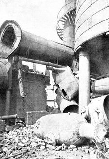 Boiler Explosion near Redcar: ends of boilers blown near furnace, 1895. Creator: Harold Hood.
