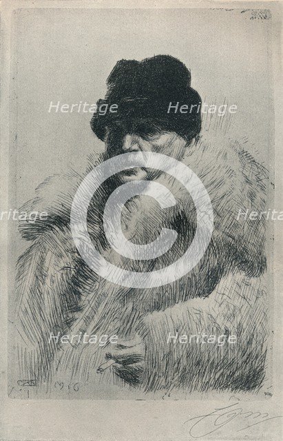 'Self-Portrait', 1916. Artist: Anders Leonard Zorn.