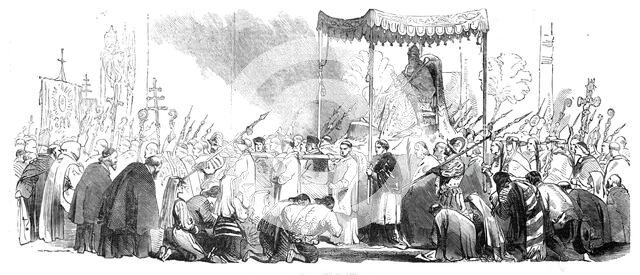 Palm Sunday, procession in the Sala Regia, 1844. Creator: Unknown.