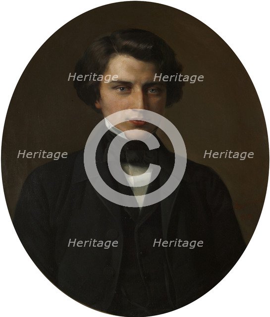 Portrait of the poet  Vladimir Zhemchuzhnikov', (1830-1884), 1854. Creator: Gorbunov, Kirill Antonovich (1822-1891).